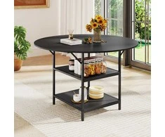 Promotions Valgomojo stalas 120x76 cm rudas juodas, metalas, su laikymo vieta