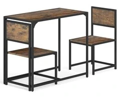 Promotions Valgomojo stalo komplektas, 3 dalių, 90x47x76 cm, rudas, metalinis rėmas
