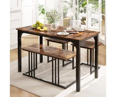 Promotions Valgomojo stalo komplektas, 4 dalių, 120x60x75 cm, rudas
