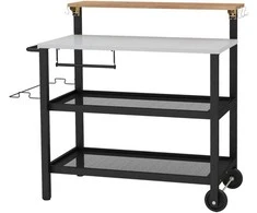Promotions Vardinys baro vežimėlis su pakeliamu stalu, 116x73x111 cm, juodas