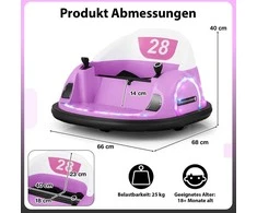 Promotions Važiuojamas apsauginis automobilis, 12V elektrinis, rožinis