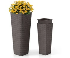 Promotions Vazonai, 2 vnt., 30x30x82 cm ir 23x23x60 cm, Rudi