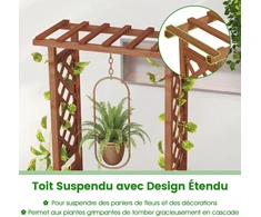 Promotions Vazonas su treliažu 66x32x152 cm rudos medienos