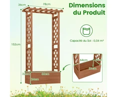 Promotions Vazonas su treliažu 66x32x152 cm rudos medienos