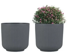 Promotions Plastikiniai vazonai, rinkinys iš 2 vnt., 32x32 cm, pilkos spalvos