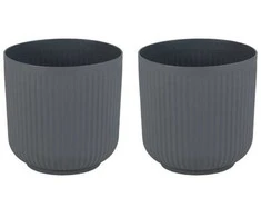 Promotions Plastikiniai vazonai, rinkinys iš 2 vnt., 32x32 cm, pilkos spalvos
