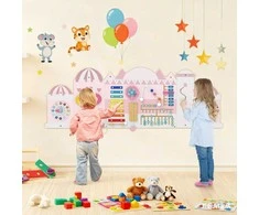 Promotions Veiklos siena užimtumo lenta, 136x45x1.2 cm, rožinė, medinė