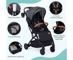 Promotions Vežimėlis 77x48,5x100 cm pilkas sulankstomas