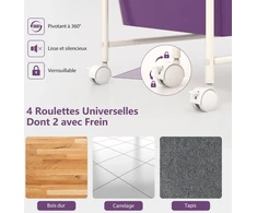 Promotions Vežimėlis su 15 stalčių, violetinis