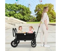 Promotions Vežimėlis, 2 vaikams, reguliuojama rankena, juoda
