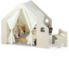 Promotions Vidinis žaidimų namelis Montessori stiliaus, 132x96.5x114.3 cm, natūralus