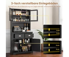 Promotions Virtuvės bufeto spintelė su viršutine dalimi 80x40x170 cm juoda