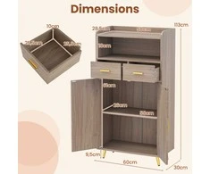 Promotions Virtuvės laikymo spintelė, 113x30x60 cm, Pilka