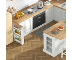 Promotions Virtuvės sala, 120x61x92 cm, Balta, Su laikymo vieta