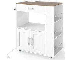 Promotions Virtuvės sala, 75x46x90.5 cm, balta, su sandėliavimo vežimėliu