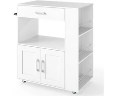 Promotions Virtuvės sala su ratukais, 75x46x90.5 cm, balta, su laikymo vieta