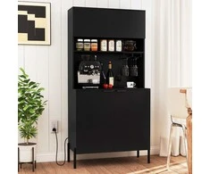 Promotions Virtuvės sandėliavimo spintelė 80x40x164 cm juoda, laikymo
