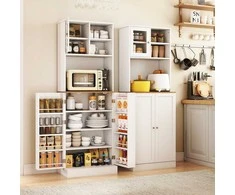 Promotions Virtuvės sandėliavimo spintelė, 59.7x35.6x170.2 cm, balta