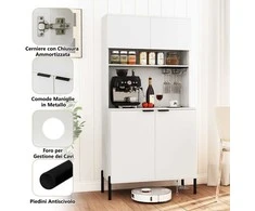 Promotions Virtuvės sandėliuko spintelė, 80x40x164 cm, balta, laikymas