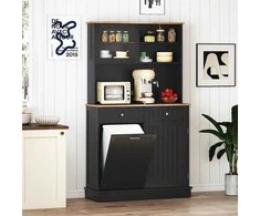Promotions Virtuvės spintelė 100x34x172 cm juoda, laikymo