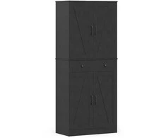 Promotions Virtuvės spintelė, 77x39x183 cm, juoda, su saugykla