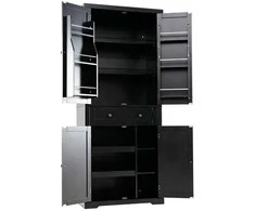Promotions Virtuvės spintelė, 77x40x184 cm, juoda, reguliuojamos lentynos