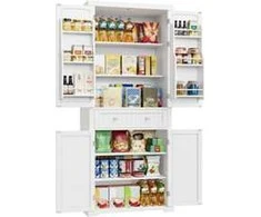 Promotions Virtuvės spintelė, 77x40x184 cm, balta, reguliuojamos lentynos laikymui
