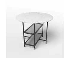 Promotions Virtuvės stalas, 100x100x80 cm, juodai baltas