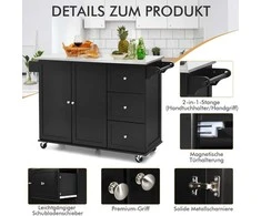 Promotions Virtuvės vežimėlis, 135x45,5x91,5 cm, Rudas