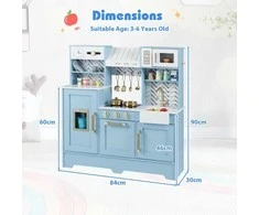 Promotions Virtuvės žaidimų rinkinys, 84x30x90 cm, mėlyna, medinis
