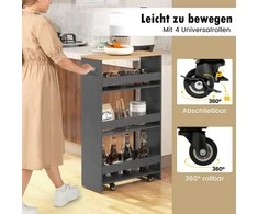 Promotions Virtuvės pagalbinis vežimėlis, 20x8x32 colių, baltas ir rudas