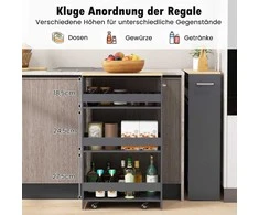 Promotions Virtuvės pagalbinis vežimėlis, 20x8x32 colių, baltas ir rudas