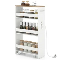 Promotions Virtuvinis vežimėlis, 47,5x20x80,5 cm, balta, medžio drožlių plokštė