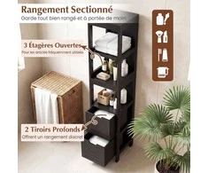 Promotions Vonios spintelė, 30.5x30.5x145 cm, juoda, MDF