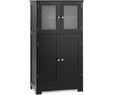Promotions Vonios spintelė 58x30x109 cm juoda mediena
