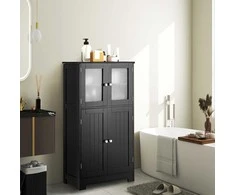 Promotions Vonios spintelė 58x30x109 cm juoda mediena