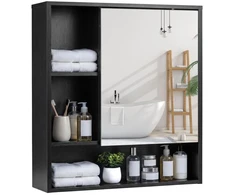 Promotions Vonios veidrodinė spintelė 56x16x61 cm Juoda