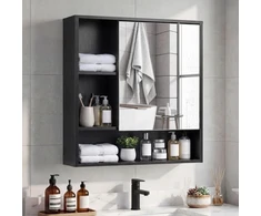Promotions Vonios veidrodinė spintelė 56x16x61 cm Juoda