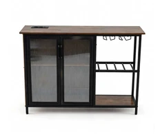 Promotions Vyno baro spintelė 110x35x82 cm ruda juoda, laikymas