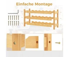 Promotions Vyno lentyna, 3 aukštų bambukas, 62x24x38 cm, natūrali