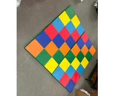 Promotions Žaidimų kilimėlis, 144x144x3.5 cm, Vaivorykštė, Dirbtinė oda ir putos