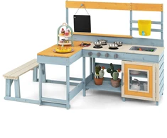 Promotions Žaidimų virtuvėlė ir pikniko stalas 149.9x71.1x99.1 cm Pilka eglės mediena