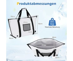 Promotions Žvejo Krepšys 98x46x50 cm Baltas PVC Vandeniui Atsparus Izoliuotas Saugojimas