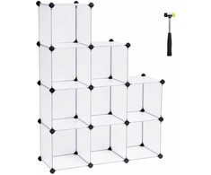 SONGMICS modulinė plastikinė lentyna su 9 lentynomis 93 x 31 x 123 cm LPC115S