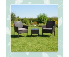 Lauko baldų komplektas Relaxdays 3 dalių rotango sodo komplektas