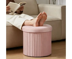 Relaxdays Aksominis daiktadėžės pufas