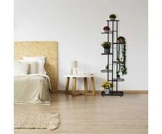 Relaxdays Augalų stovas, 142x45x22 cm, juodas, plienas