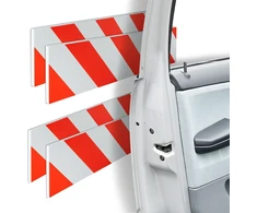 Relaxdays Automobilio durelių apsauga, 10x50x1,5 cm, raudona, balta, putplastis