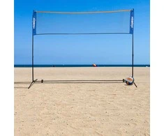 Relaxdays Badmintono tinklas 105x310x103 cm juodas mėlynas oranžinis, reguliuojamo aukščio