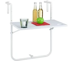 Relaxdays Balkono stalas, 83x60x57 cm, balta